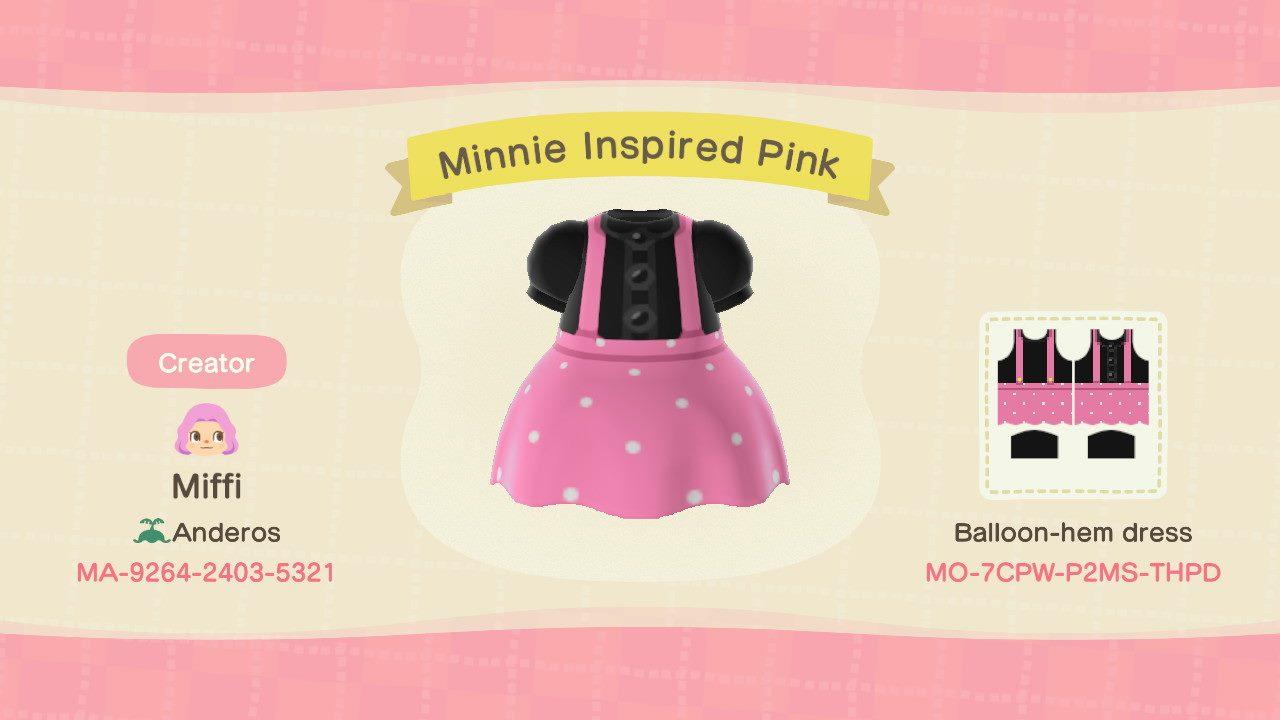 Animal Crossing Design Code: MO-7CPW-P2MS-THPD Minnie Inspired Pink