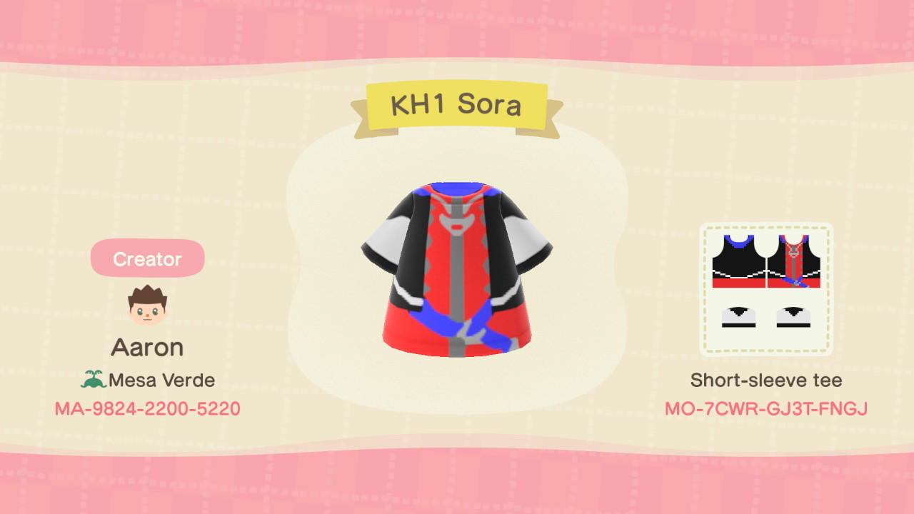 Animal Crossing Design Code: MO-7CWR-G73T-FNGJ KH1 Sora
