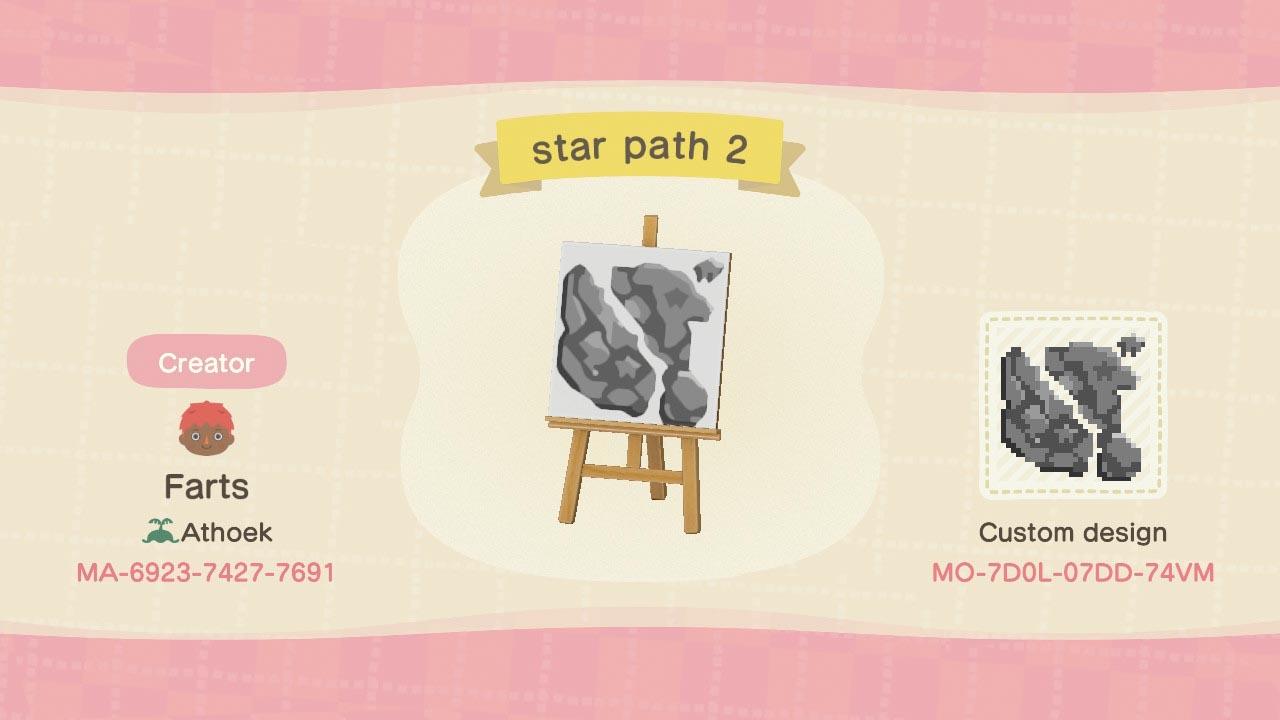 Animal Crossing Design Code: MO-7D0L-07DD-74VM star path 2