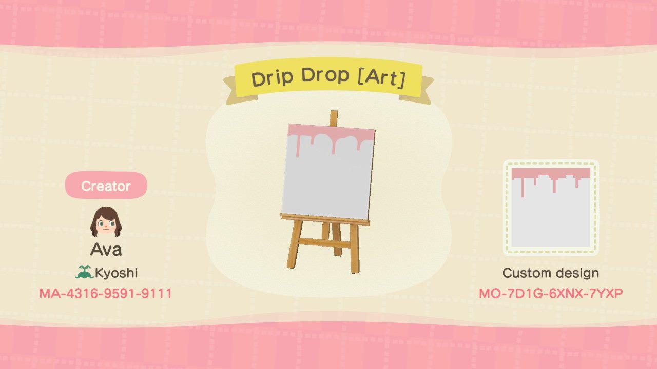 Animal Crossing Design Code: MO-7D1G-6XNX-7YXP Drip Drop [Art]