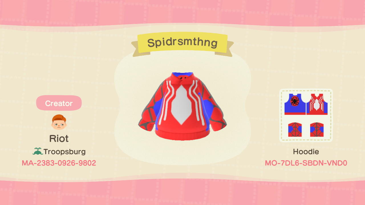 Animal Crossing Design Code: MO-7DL6-SBDN-VND0 Spidrsmthng