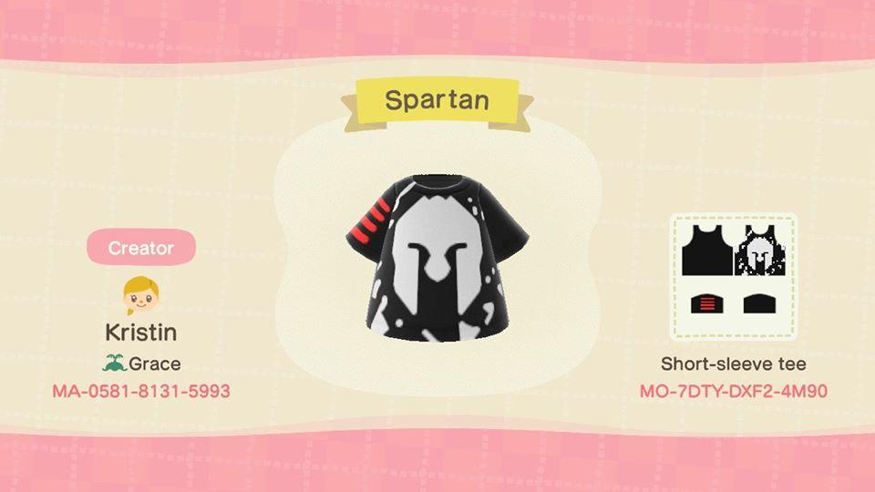 Animal Crossing Design Code: MO-7DTY-DXF2-4M90 Spartan Race Shirt