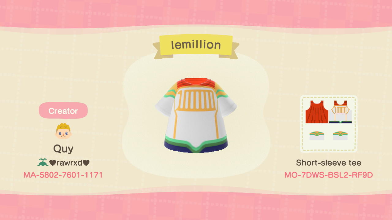 Animal Crossing Design Code: MO-7DWS-BSL2-RF9D Lemillion