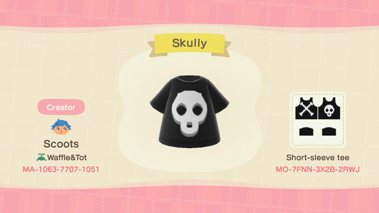 Animal Crossing Design Code: MO-7FNN-3X2B-2RWJ Skully