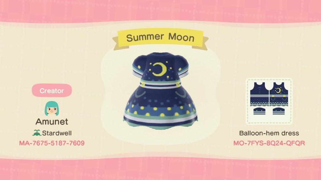 Animal Crossing Design Code: MO-7FYS-8Q24-QFQR Summer Moon