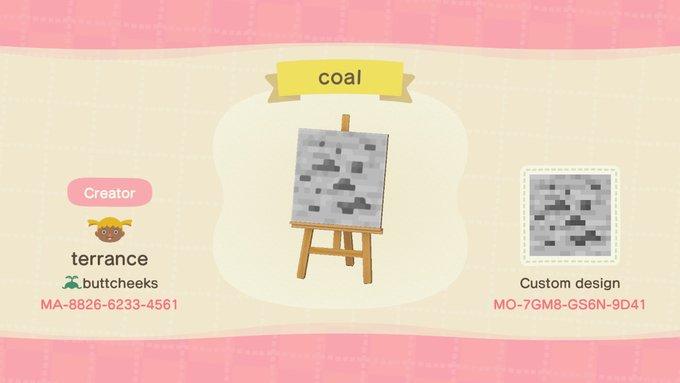 Animal Crossing Design Code: MO-7GM8-GS6N-9D41 Minecraft coal