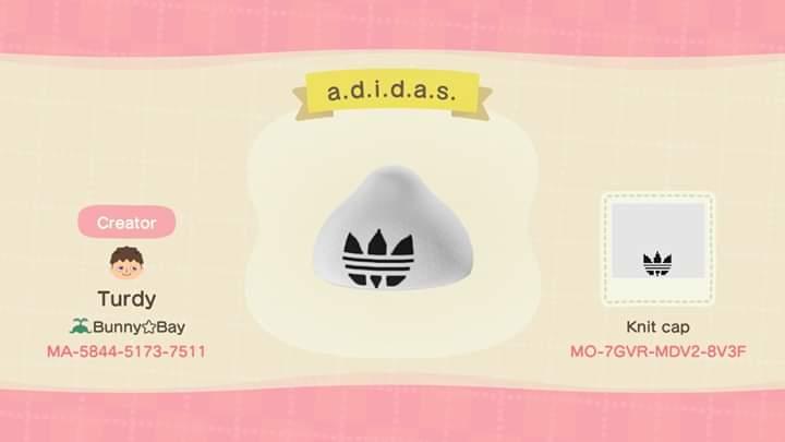 Animal Crossing Design Code: MO-7GVR-MDV2-8V3F Adidas