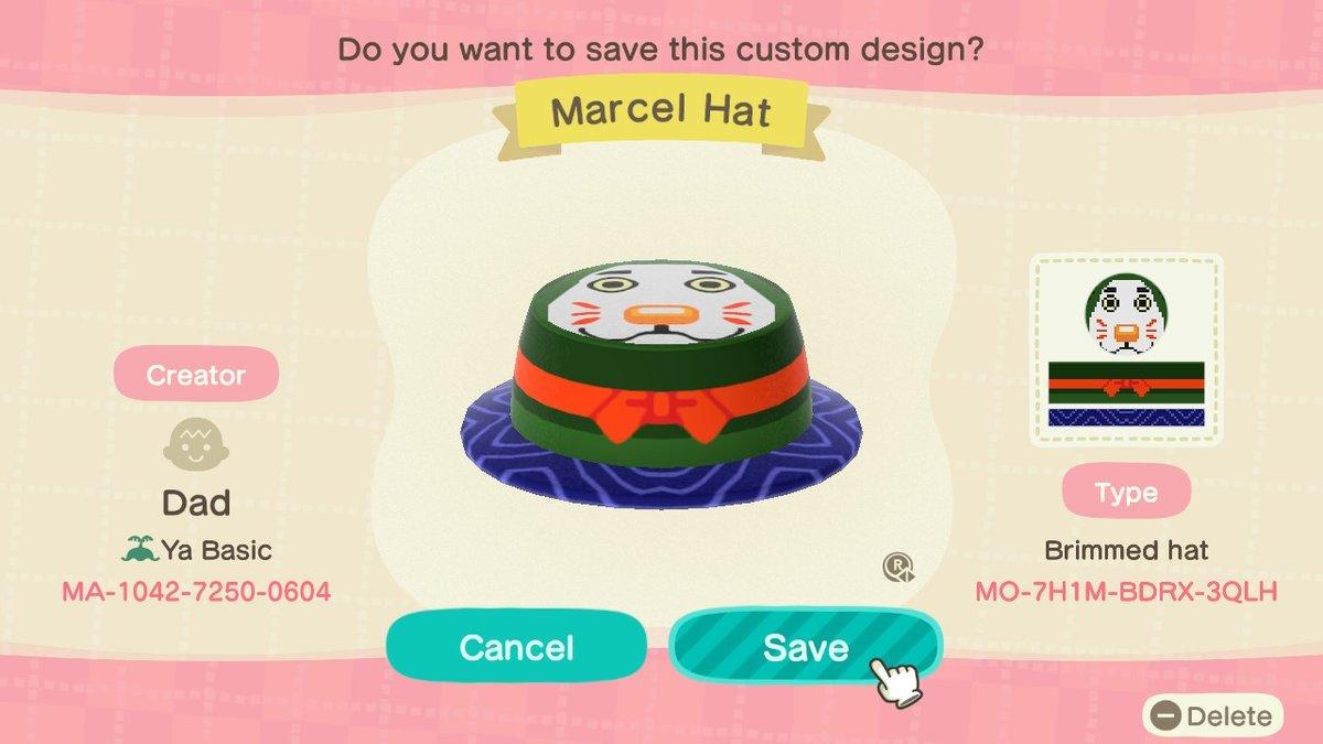 Animal Crossing Design Code: MO-7H1M-BDRX-3QLH Marcel
