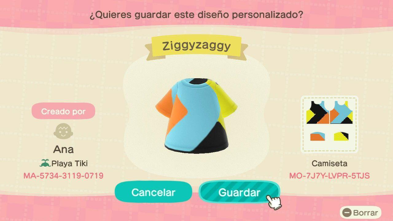 Animal Crossing Design Code: MO-7J7Y-LVPR-5TJS ziggy zaggy