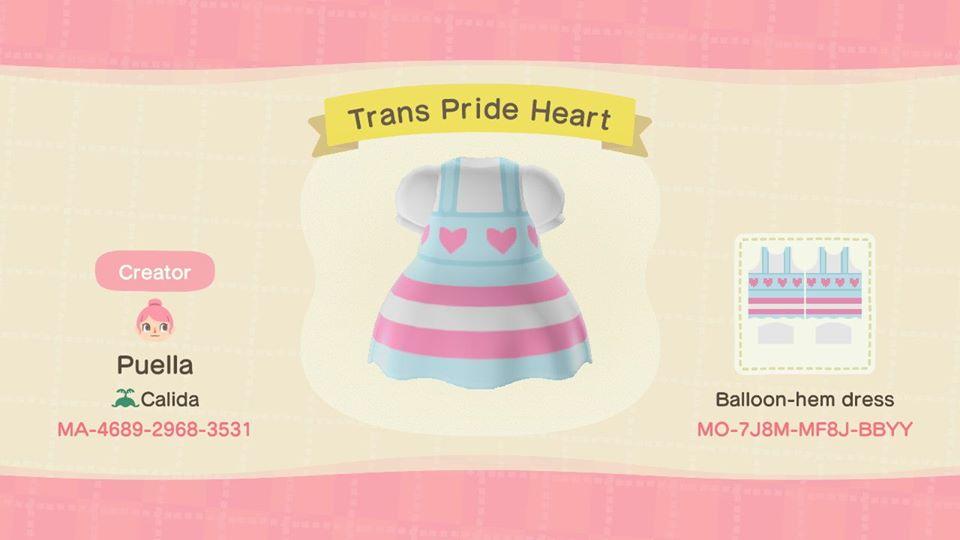 Animal Crossing Design Code: MO-7J8M-MF8J-BBYY Trans Pride Heart