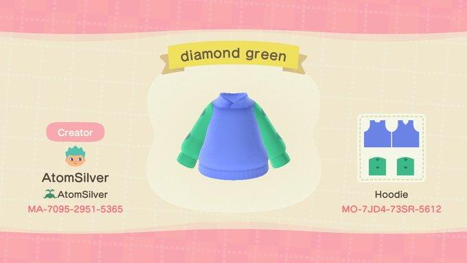 Animal Crossing Design Code: MO-7JD4-73SR-5612 Diamond Green