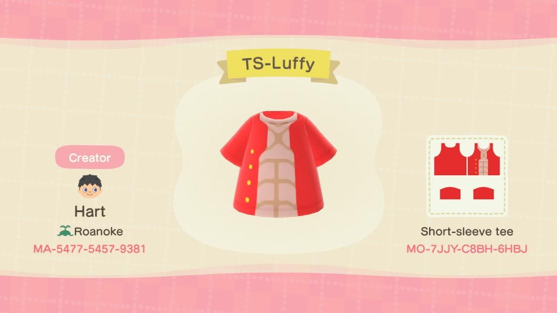 Animal Crossing Design Code: MO-7JJY-C8BH-6HBJ TS-Luffy