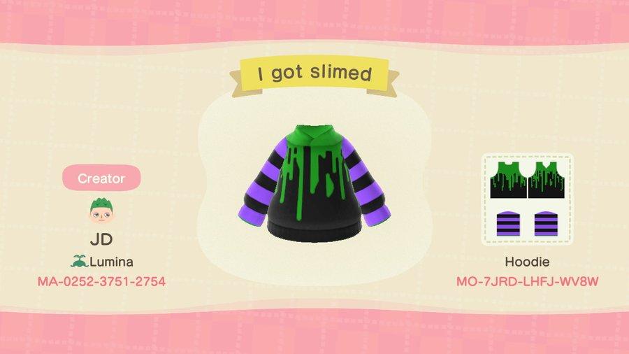 Animal Crossing Design Code: MO-7JRD-LHFJ-WV8W I got slimed