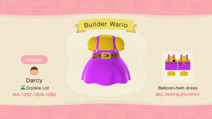 Animal Crossing Design Code: MO-7K4T-8JFV-FPVY Builder Wario