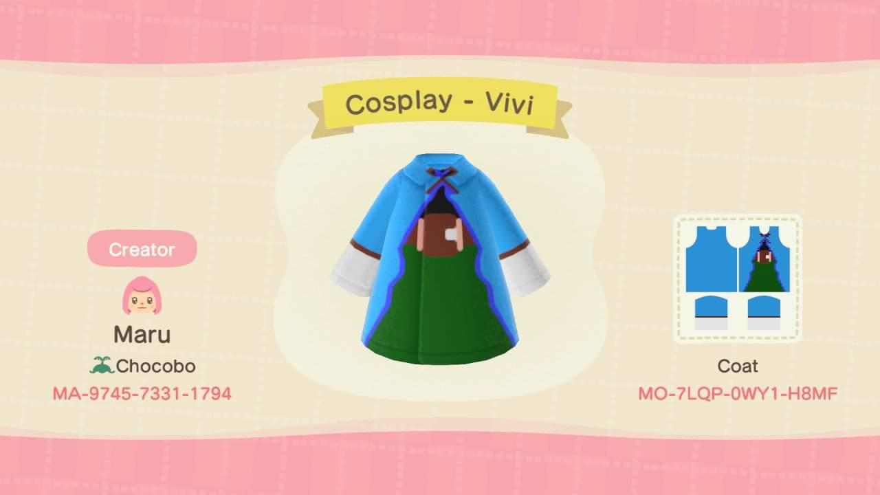 Animal Crossing Design Code: MO-7LQP-0WY1-H8MF Cosplay- Vivi FIX