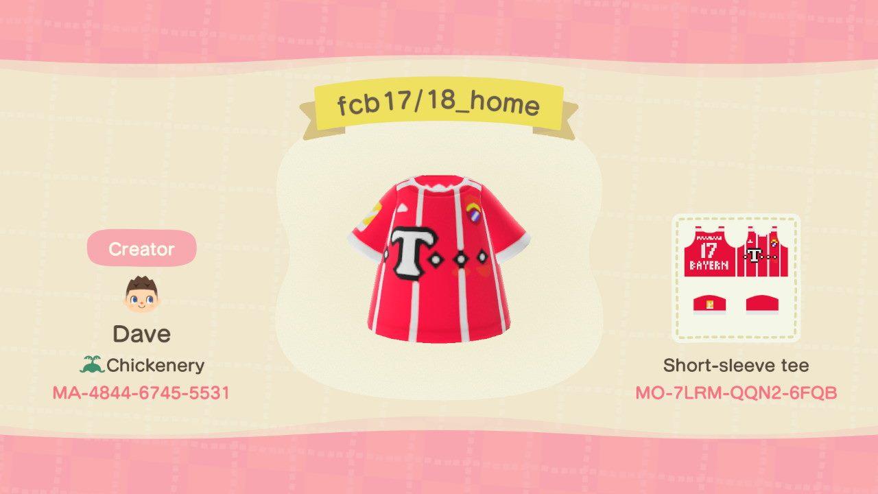 Animal Crossing Design Code: MO-7LRM-QQN2-6FQB FC Bayern 17/18 Home