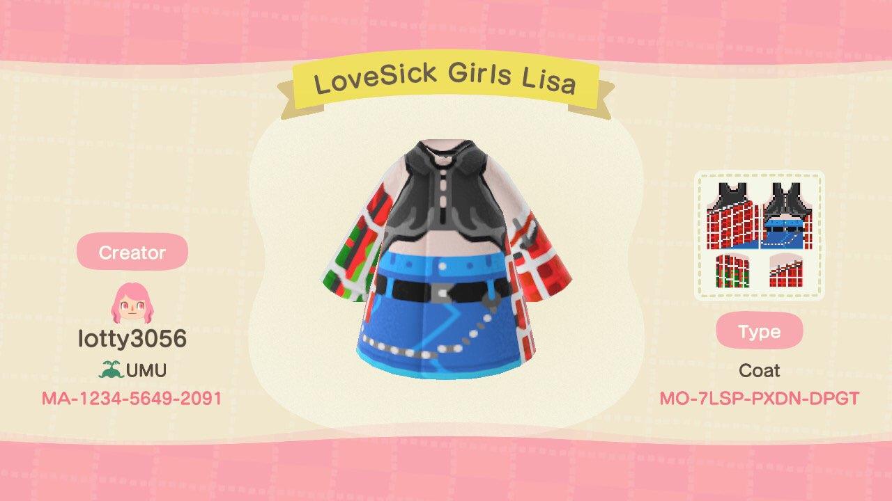 Animal Crossing Design Code: MO-7LSP-PXDN-DPGT Lovesick Girls Lisa