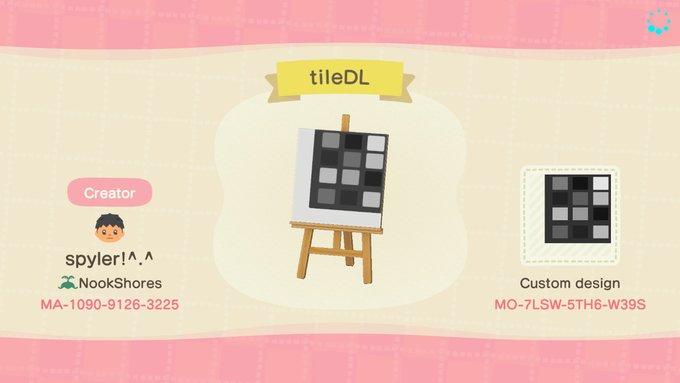 Animal Crossing Design Code: MO-7LSW-5TH6-W39S GrayscaleTileBottomL