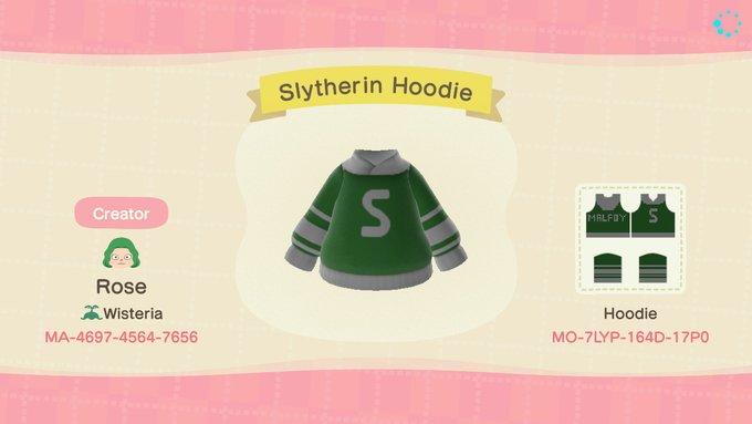 Animal Crossing Design Code: MO-7LYP-164D-17P0 Slytherin Hoodie