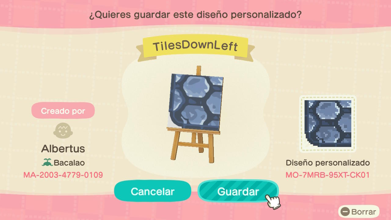 Animal Crossing Design Code: MO-7MRB-95XT-CK01 Hexagon Tile DL
