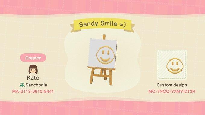 Animal Crossing Design Code: MO-7NQQ-YXMY-DT3H Sandy Smile =)