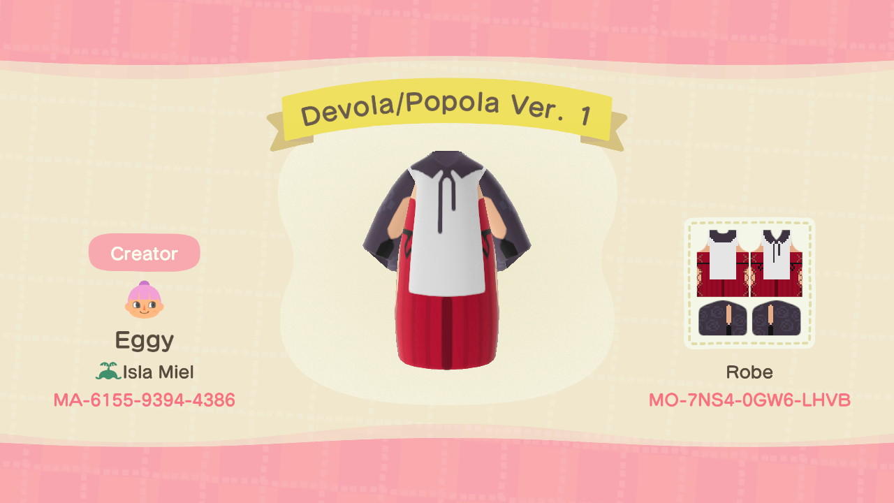 Animal Crossing Design Code: MO-7NS4-0GW6-LHVB Devola/Popola Ver. 1