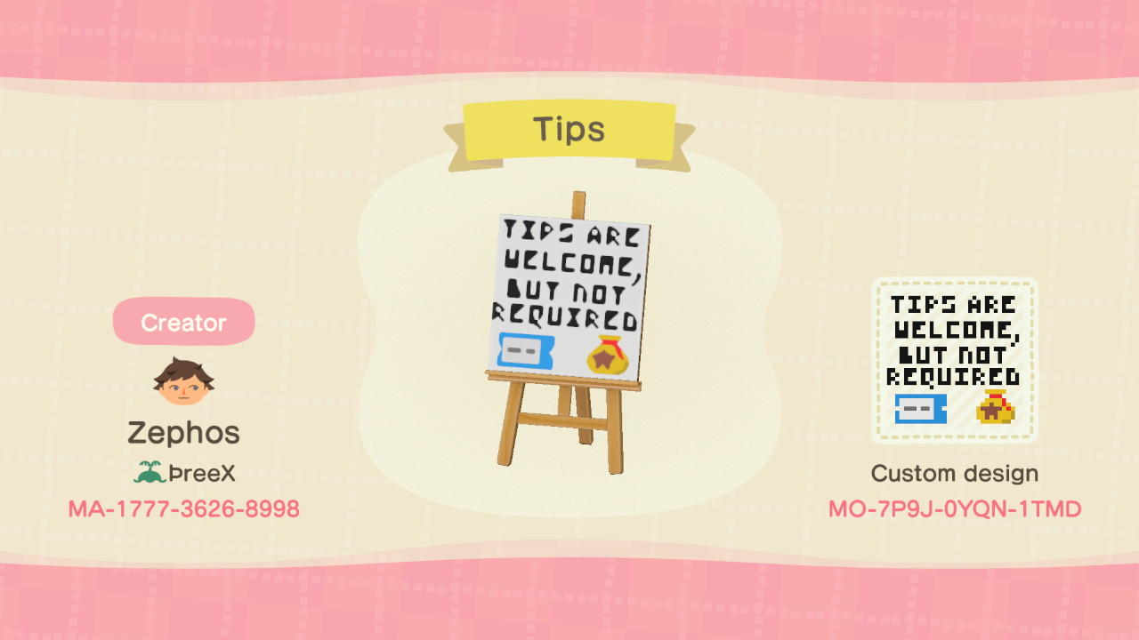 Animal Crossing Design Code: MO-7P9J-0YQN-1TMD Tips