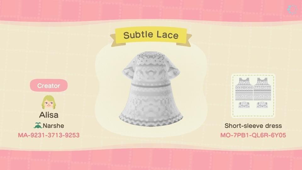Animal Crossing Design Code: MO-7PB1-QL6R-6Y05 Subtle Lace