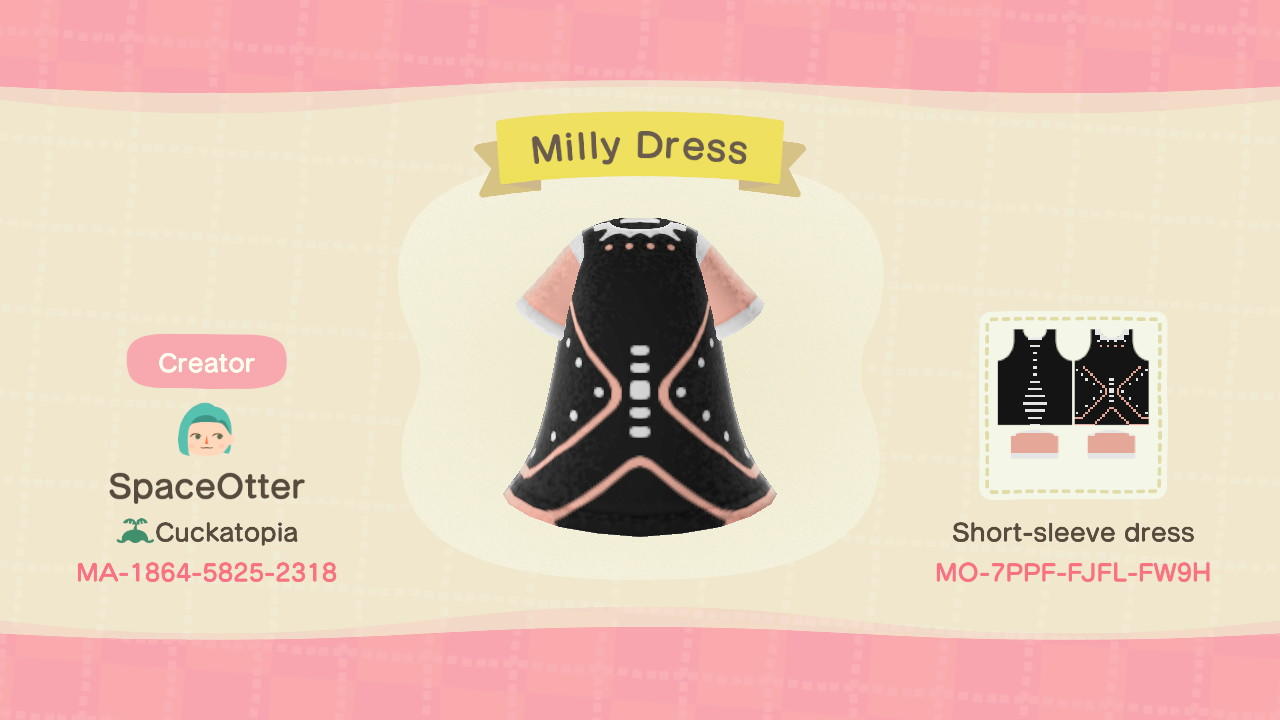 Animal Crossing Design Code: MO-7PPF-FJFL-FW9H Milly Dress