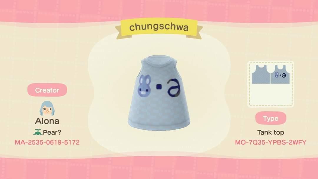 Animal Crossing Design Code: MO-7Q35-YPBS-2WFY chungschwa