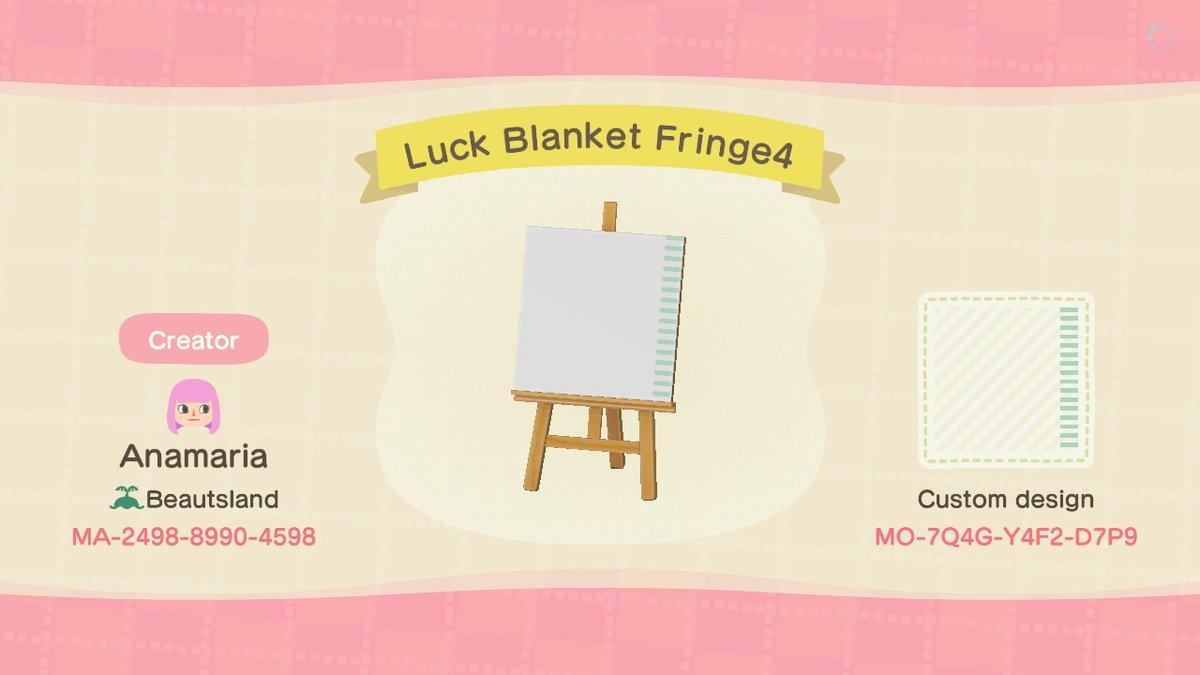 Animal Crossing Design Code: MO-7Q4G-Y4F2-D7P9 LUCK BLANKET FRINGE