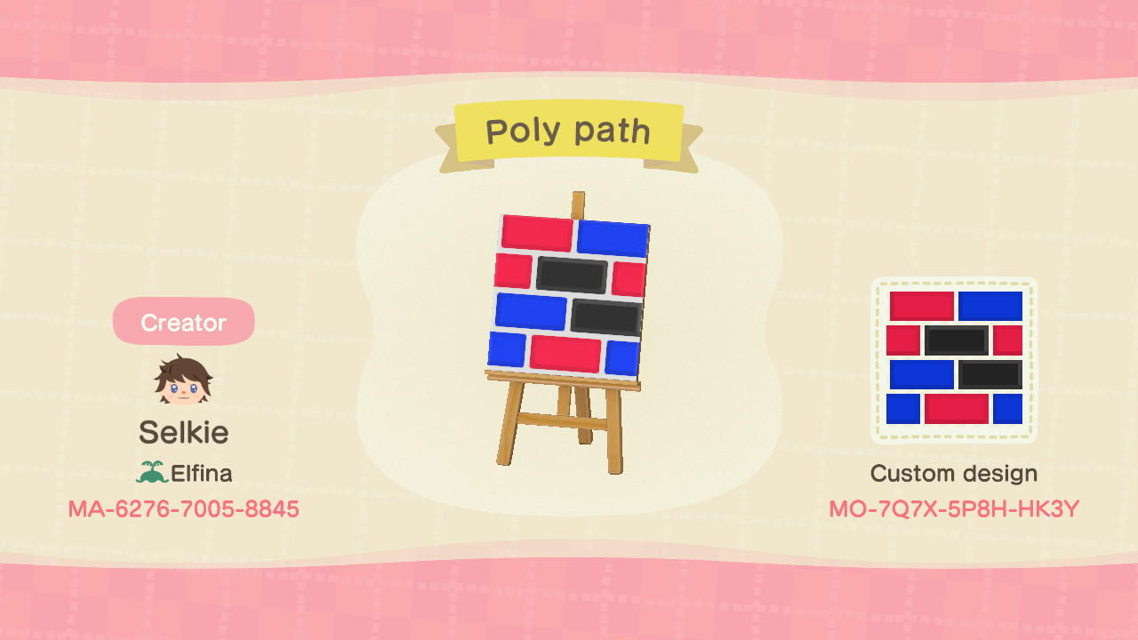Animal Crossing Design Code: MO-7Q7X-5P8H-HK3Y Poly Path