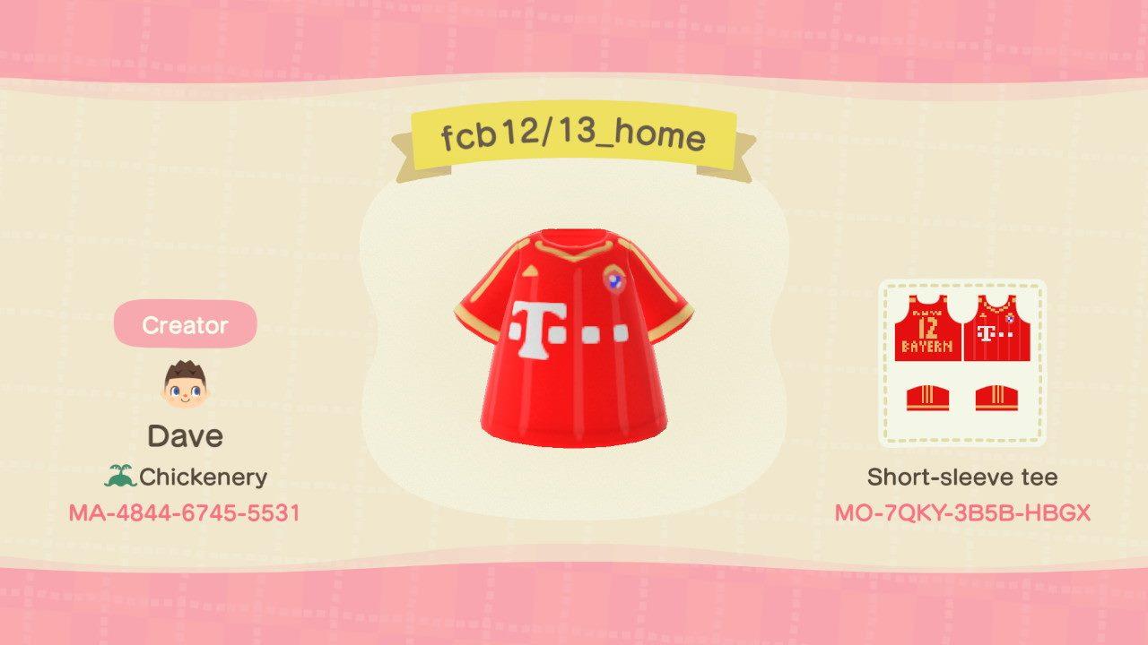 Animal Crossing Design Code: MO-7QKY-3B5B-HBGX FC Bayern 12/13 Home