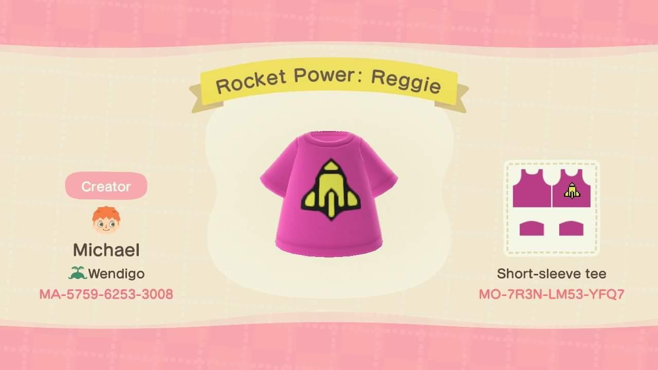 Animal Crossing Design Code: MO-7R3N-LM53-YFQ7 Rocket Power: Reggie
