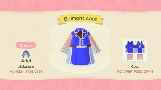 Animal Crossing Design Code: MO-7R5R-P20C-CWY8 Richter Belmont coat
