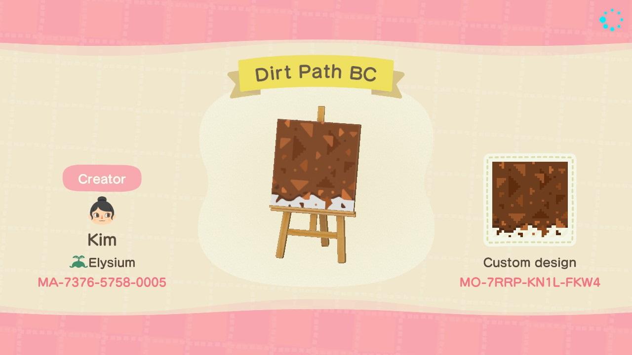 Animal Crossing Design Code: MO-7RRP-KN1L-FKW4 Dirt Path BC
