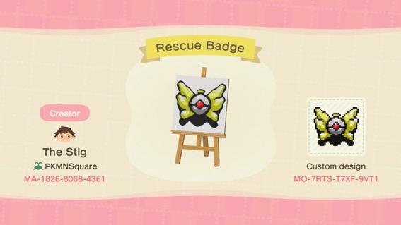 Animal Crossing Design Code: MO-7RTS-T7XF-9VT1 Rescue Badge