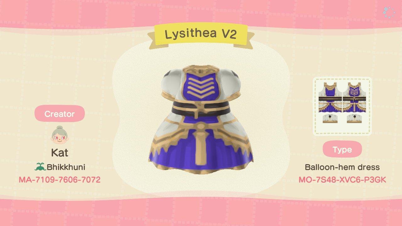Animal Crossing Design Code: MO-7S48-XVC6-P3GK Lysithea (V2)