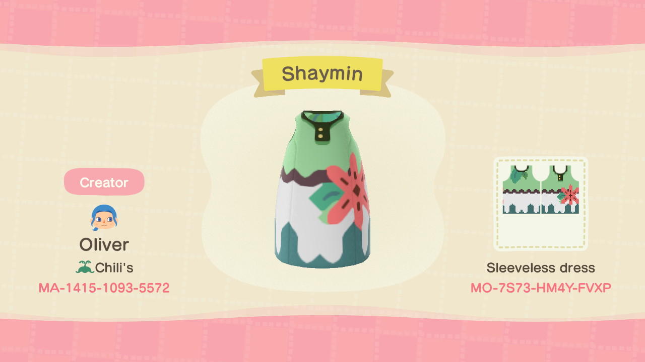 Animal Crossing Design Code: MO-7S73-HM4Y-FVXP Shaymin