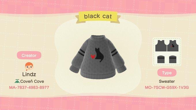 Animal Crossing Design Code: MO-7SCW-G59X-1V3G Black Cat