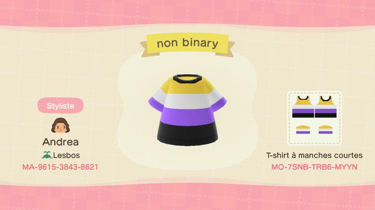 Animal Crossing Design Code: MO-7SNB-TRB6-MYYN Enby Non Binary
