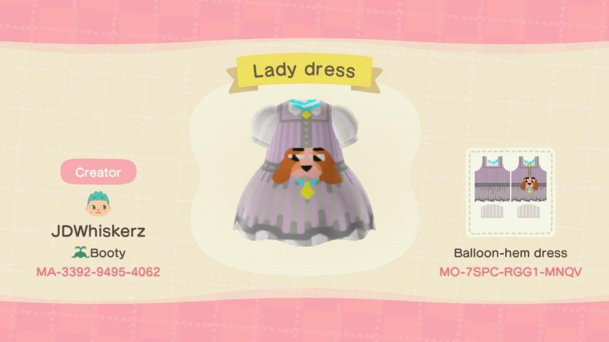 Animal Crossing Design Code: MO-7SPC-RGG1-MNQV Lady And The Tramp