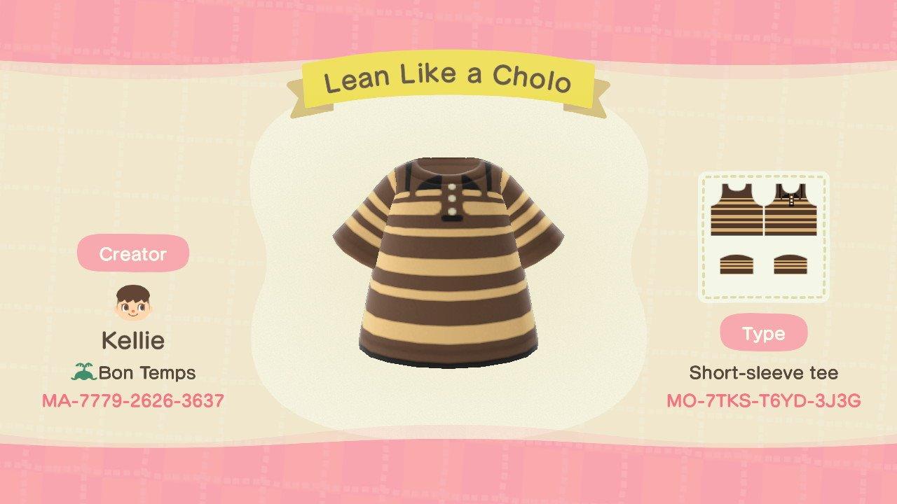 Animal Crossing Design Code: MO-7TKS-T6YD-3J3G Lean Like a Cholo