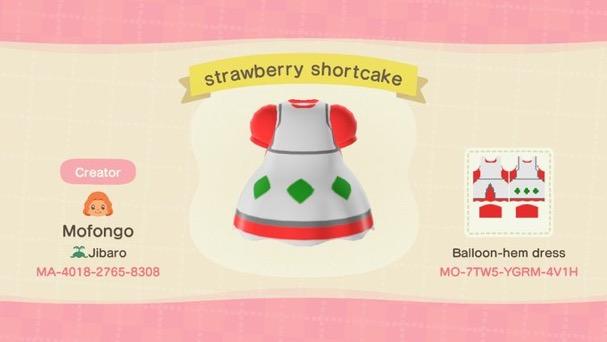 Animal Crossing Design Code: MO-7TW5-YGRM-4V1H Strawberry Shortcake