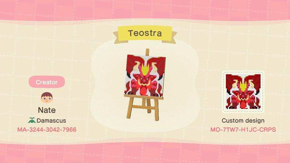 Animal Crossing Design Code: MO-7TW7-H1JC-CRPS Teostra