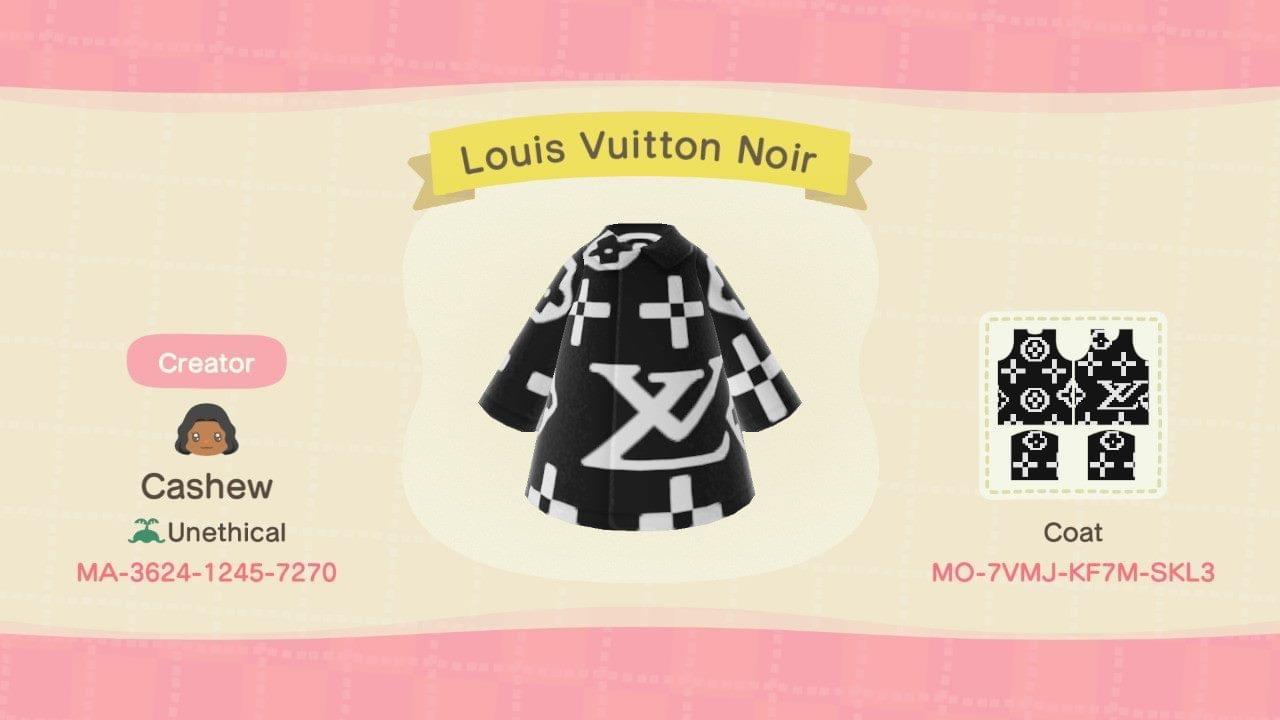 Animal Crossing Design Code: MO-7VMJ-KF7M-SKL3 Louis Vuitton Noir