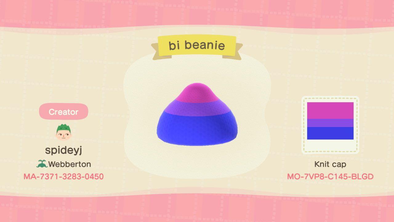 Animal Crossing Design Code: MO-7VP8-C145-BLGD Bi Beanie