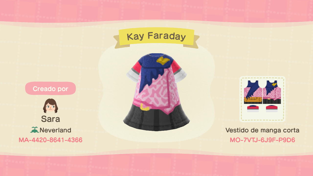Animal Crossing Design Code: MO-7VTJ-6J9F-P9D6 Kay Faraday
