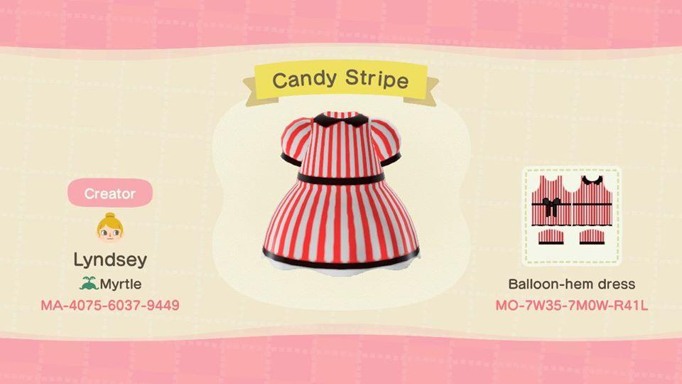 Animal Crossing Design Code: MO-7W35-7M0W-R41L Candy Stripe