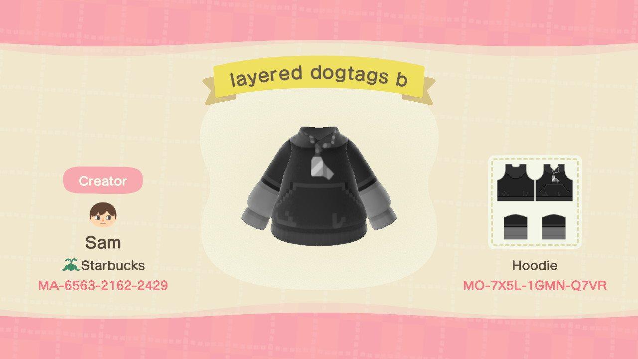 Animal Crossing Design Code: MO-7X5L-1GMN-Q7VR layered dogtags b